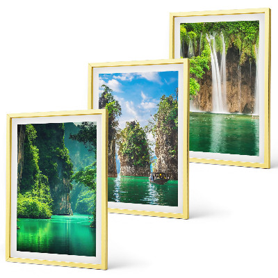 Cadre photo mural Cascades de paysages verdoyants