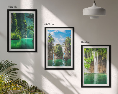 Cadre photo mural Cascades de paysages verdoyants