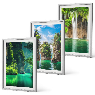 Cadre photo mural Cascades de paysages verdoyants