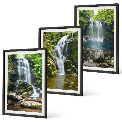 Cadre photo mural Cascades et environnement verdoyant