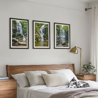 Cadre photo mural Cascades et environnement verdoyant