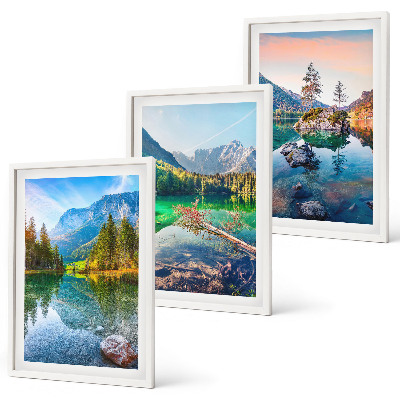 Lot de 3 tableaux pour salon Paysage naturel des lacs de montagne