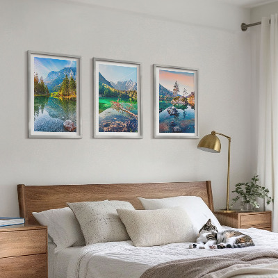 Lot de 3 tableaux pour salon Paysage naturel des lacs de montagne