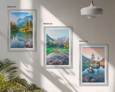 Lot de 3 tableaux pour salon Paysage naturel des lacs de montagne