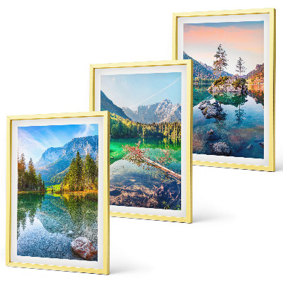 Lot de 3 tableaux pour salon Paysage naturel des lacs de montagne