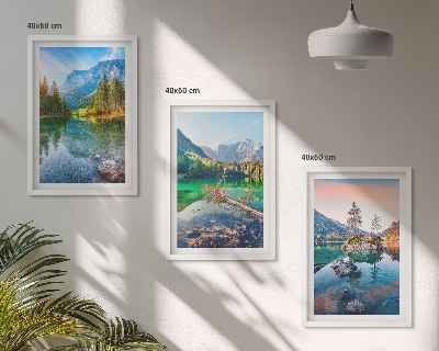 Lot de 3 tableaux pour salon Paysage naturel des lacs de montagne