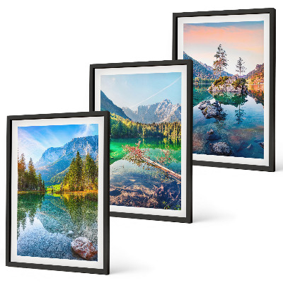 Lot de 3 tableaux pour salon Paysage naturel des lacs de montagne
