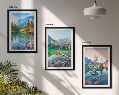 Lot de 3 tableaux pour salon Paysage naturel des lacs de montagne