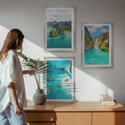 Cadre photo mural Îles tropicales aux eaux turquoise