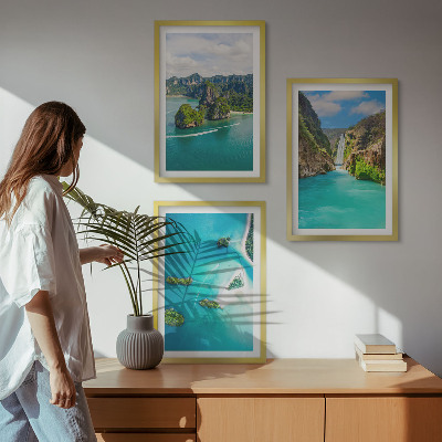 Cadre photo mural Îles tropicales aux eaux turquoise