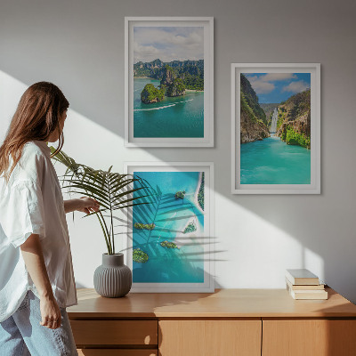 Cadre photo mural Îles tropicales aux eaux turquoise