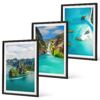 Cadre photo mural Îles tropicales aux eaux turquoise