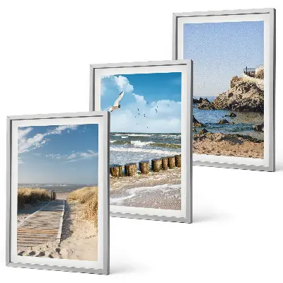 Cadre photo mural plage avec sentier en bois et falaises