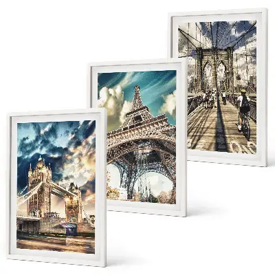 Cadre photo mural représentant ponts, tours et villes européennes