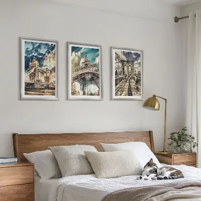 Cadre photo mural représentant ponts, tours et villes européennes