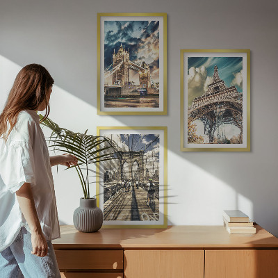 Cadre photo mural Ponts, tours, villes européennes