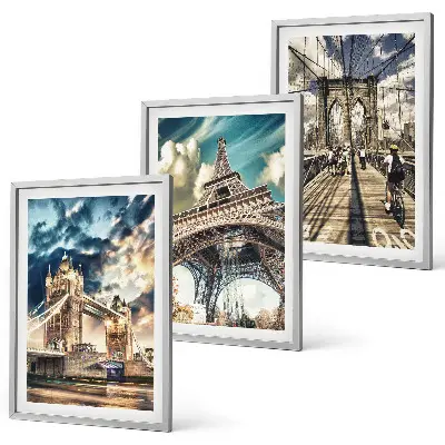 Cadre photo mural représentant ponts, tours et villes européennes