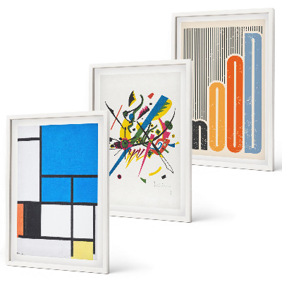 Lot de 3 tableaux pour salon Géométrie moderne abstraite