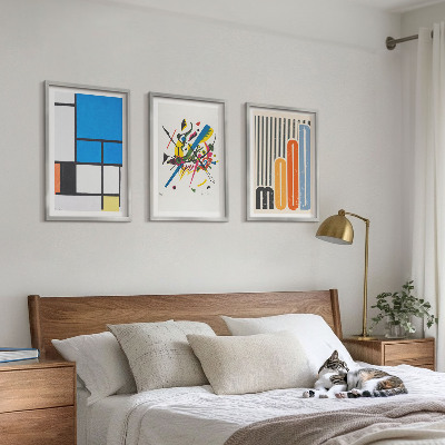 Lot de 3 tableaux pour salon Géométrie moderne abstraite