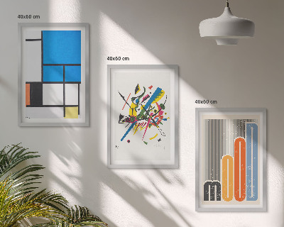 Lot de 3 tableaux pour salon Géométrie moderne abstraite