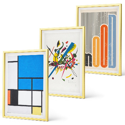 Lot de 3 tableaux pour salon Géométrie moderne abstraite