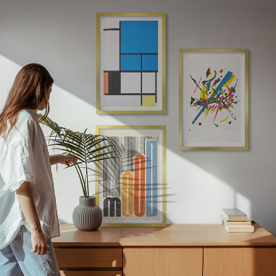 Lot de 3 tableaux pour salon Géométrie moderne abstraite