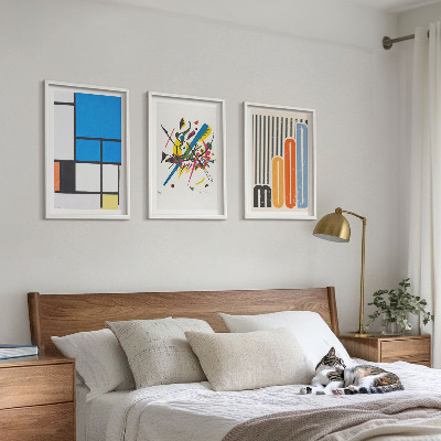 Lot de 3 tableaux pour salon Géométrie moderne abstraite