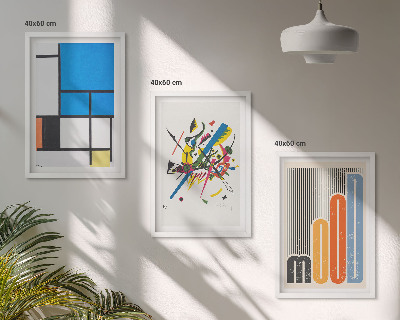 Lot de 3 tableaux pour salon Géométrie moderne abstraite