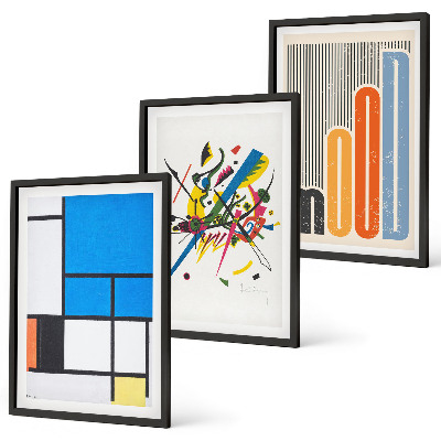 Lot de 3 tableaux pour salon Géométrie moderne abstraite