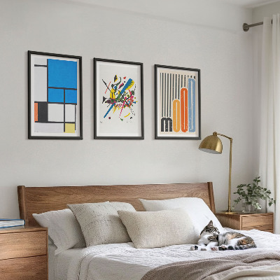 Lot de 3 tableaux pour salon Géométrie moderne abstraite
