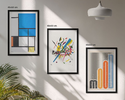 Lot de 3 tableaux pour salon Géométrie moderne abstraite