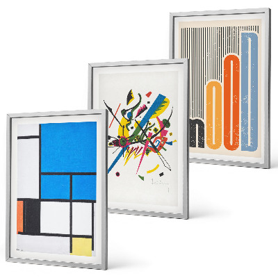Lot de 3 tableaux pour salon Géométrie moderne abstraite