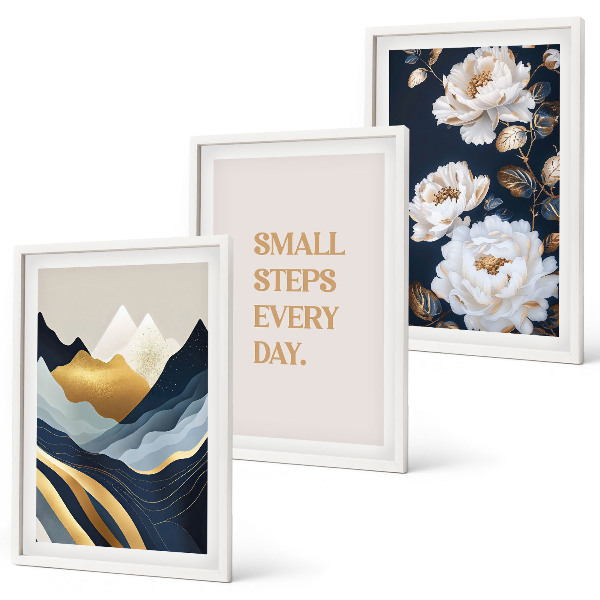 Cadre photo mural Inspiration abstraite de montagnes et de fleurs