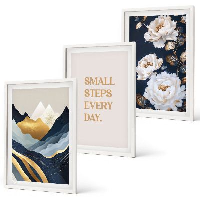 Cadre photo mural Inspiration abstraite de montagnes et de fleurs