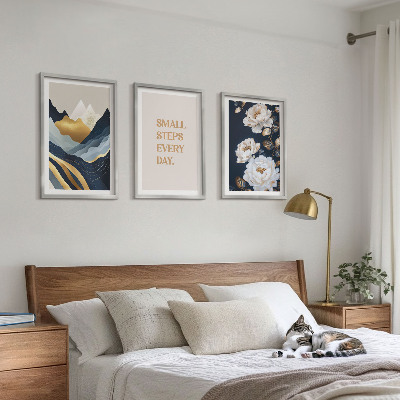 Cadre photo mural Inspiration abstraite de montagnes et de fleurs