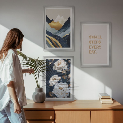 Cadre photo mural Inspiration abstraite de montagnes et de fleurs