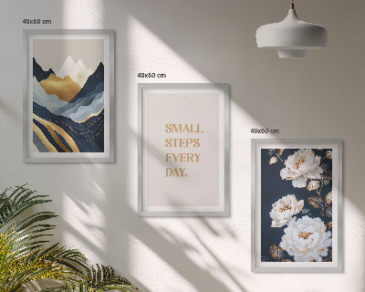 Cadre photo mural Inspiration abstraite de montagnes et de fleurs