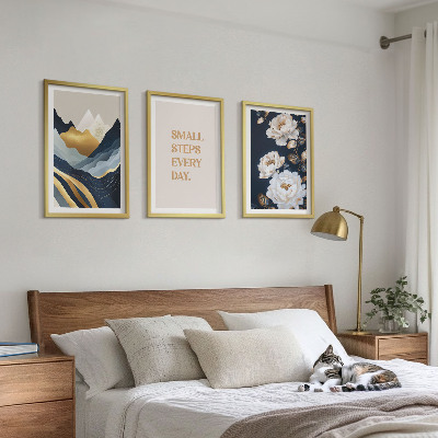 Cadre photo mural Inspiration abstraite de montagnes et de fleurs
