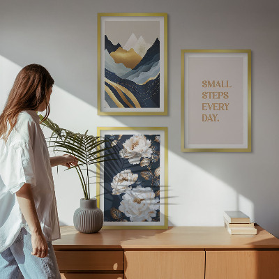Cadre photo mural Inspiration abstraite de montagnes et de fleurs