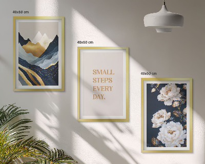 Cadre photo mural Inspiration abstraite de montagnes et de fleurs