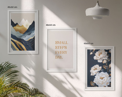 Cadre photo mural Inspiration abstraite de montagnes et de fleurs
