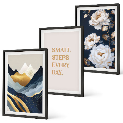 Cadre photo mural Inspiration abstraite de montagnes et de fleurs