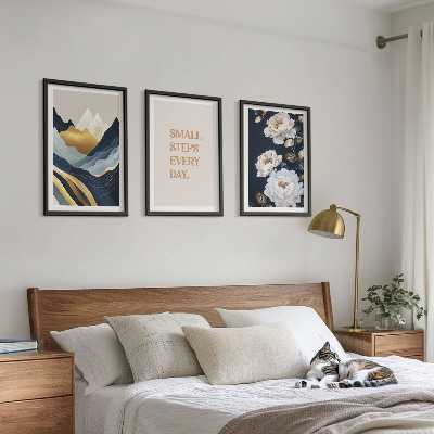Cadre photo mural Inspiration abstraite de montagnes et de fleurs