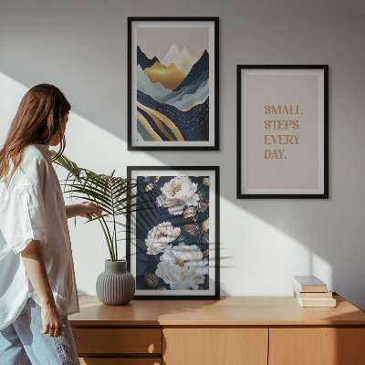 Cadre photo mural Inspiration abstraite de montagnes et de fleurs