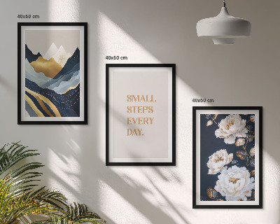 Cadre photo mural Inspiration abstraite de montagnes et de fleurs