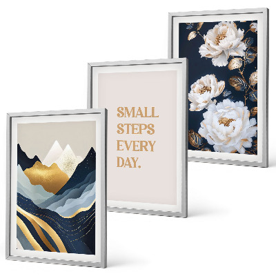 Cadre photo mural Inspiration abstraite de montagnes et de fleurs