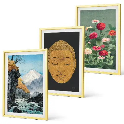 Cadre photo mural motif nature et culture japonaise