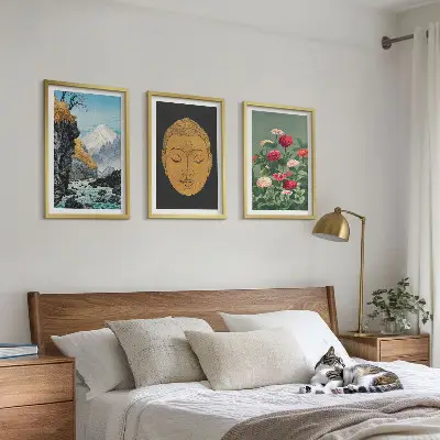 Cadre photo mural motif nature et culture japonaise