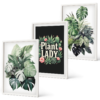 Cadre photo mural Plantes tropicales, la dame aux plantes