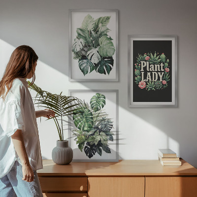 Cadre photo mural Plantes tropicales, la dame aux plantes